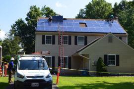 Solar panels on house