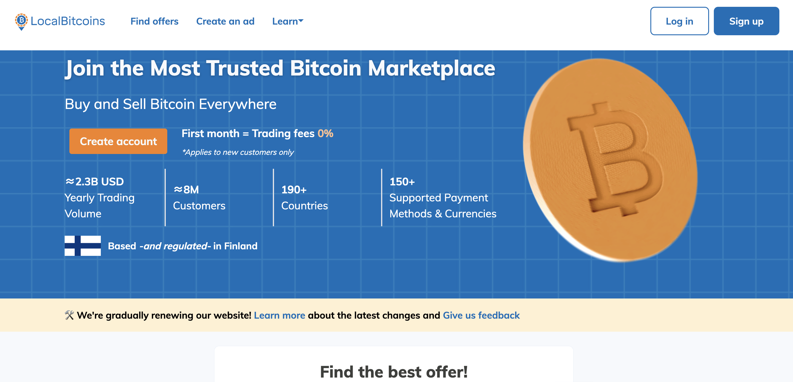 LocalBitcoins Homepage