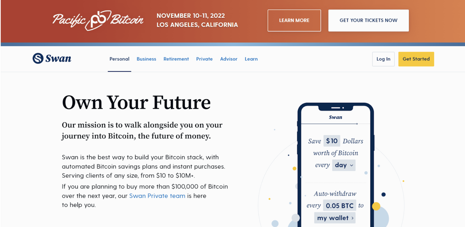 Swan Bitcoin Homepage