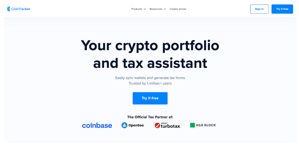 CoinTracker Homepage