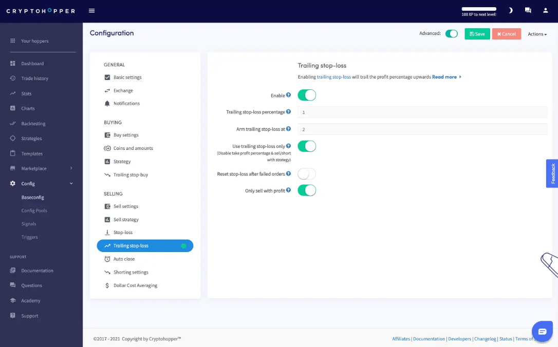 Cryptohopper User Interface