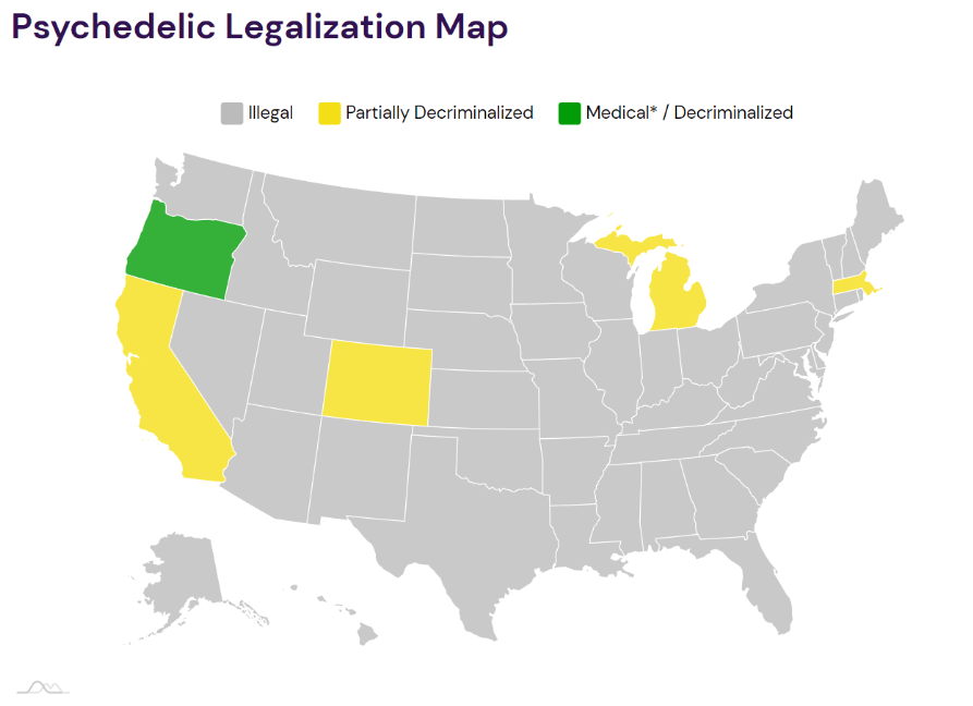 Map of Psychedelic Legalization by State