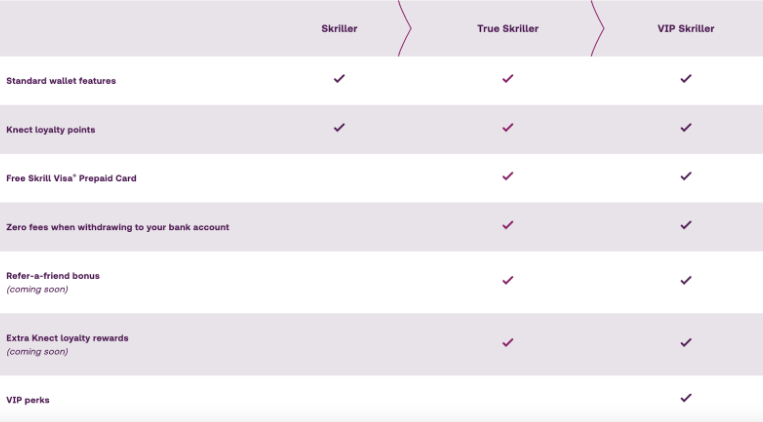 Skrill Account Levels